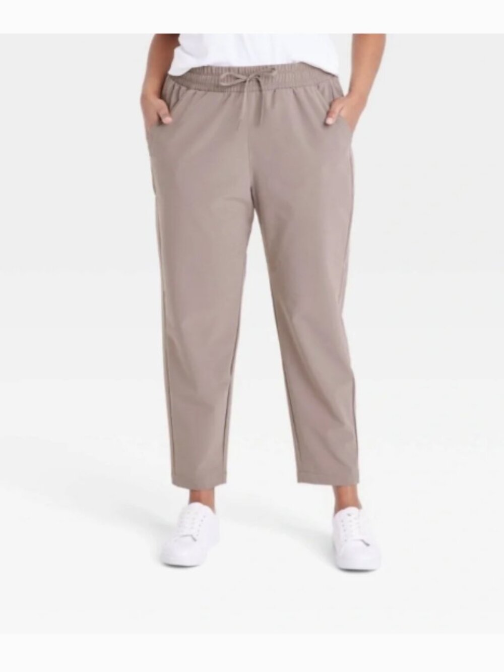 All in Motion Women's Stretch Woven Taper Pants - Tan L - Picture 3 of 12